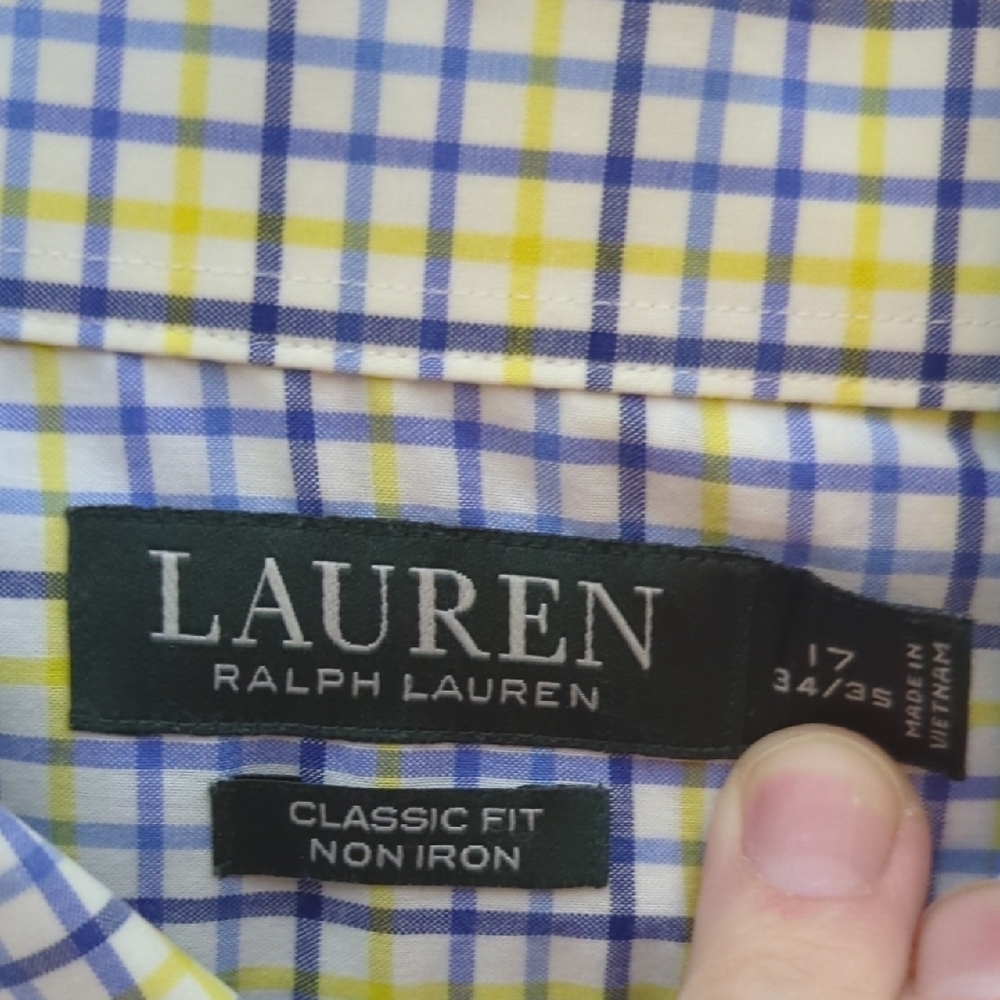 Lauren Ralph Lauren Blue and White Plaid Shirt - Picture 4 of 8